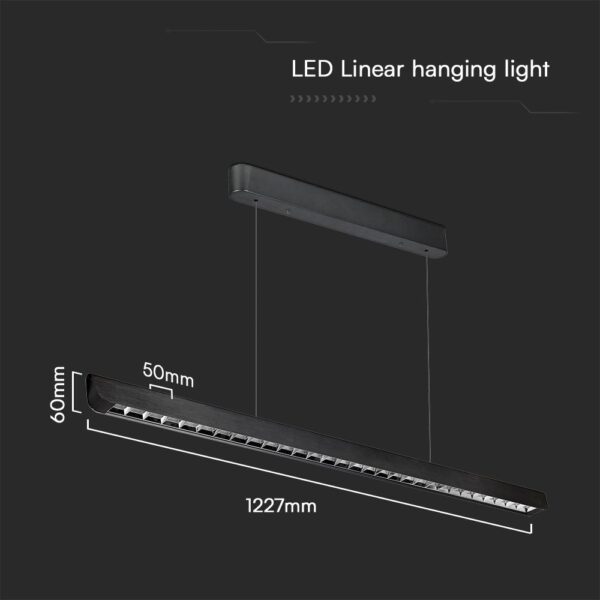 Κρεμαστό Γραμμικό Φωτιστικό LED 36W Μαύρο CCT V-TAC – 23341VT