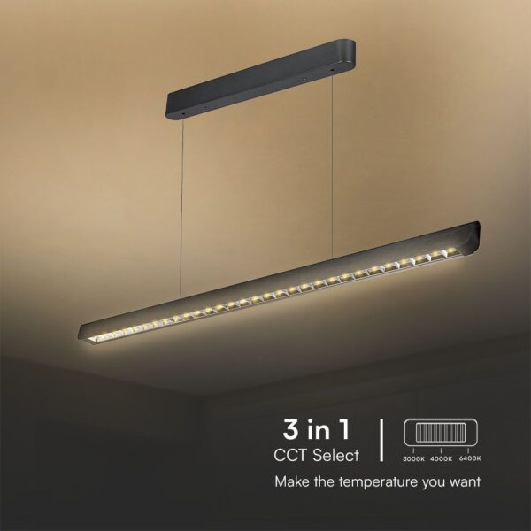 Κρεμαστό Γραμμικό Φωτιστικό LED 36W Μαύρο CCT V-TAC – 23341VT