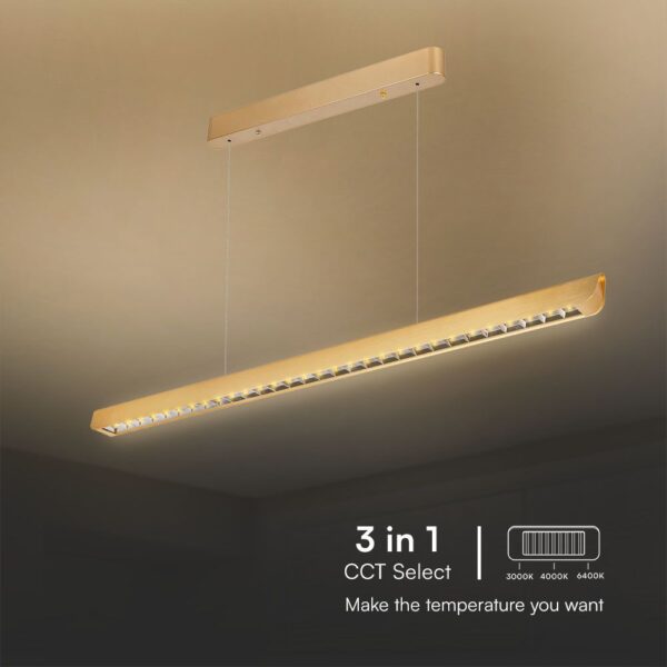 Κρεμαστό Γραμμικό Φωτιστικό LED 36W Χρυσό CCT V-TAC – 23344VT