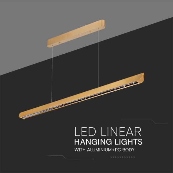 Κρεμαστό Γραμμικό Φωτιστικό LED 36W Χρυσό CCT V-TAC – 23344VT