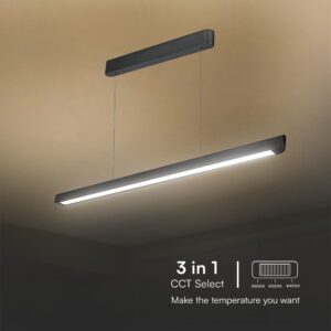 Κρεμαστό Γραμμικό Φωτιστικό LED 36W Χρυσό CCT Μαύρο με Οπάλ Διαχύτη V-TAC – 23345VT