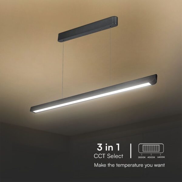 Κρεμαστό Γραμμικό Φωτιστικό LED 36W Χρυσό CCT Μαύρο με Οπάλ Διαχύτη V-TAC – 23345VT