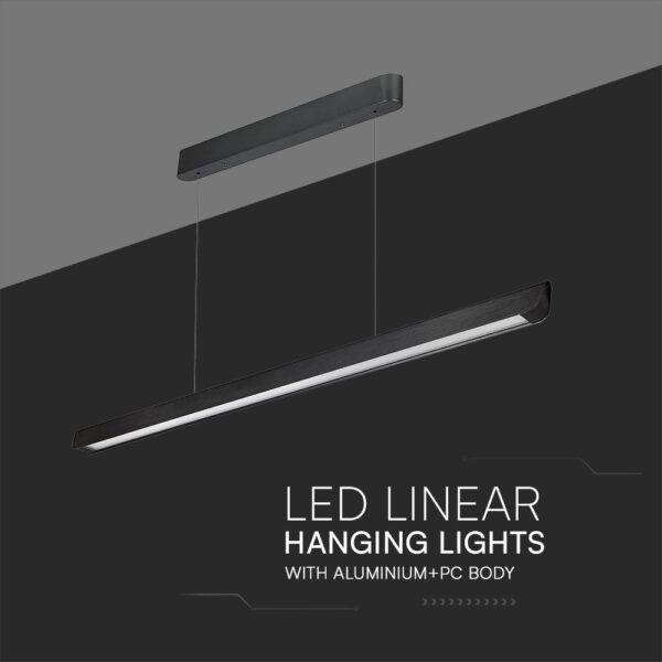 Κρεμαστό Γραμμικό Φωτιστικό LED 36W Χρυσό CCT Μαύρο με Οπάλ Διαχύτη V-TAC – 23345VT