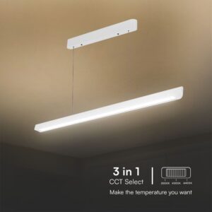 Κρεμαστό Γραμμικό Φωτιστικό LED 36W Χρυσό CCT Λευκό με Οπάλ Διαχύτη V-TAC – 23346VT