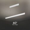 Κρεμαστό Γραμμικό Φωτιστικό LED 36W Χρυσό CCT Λευκό με Οπάλ Διαχύτη V-TAC – 23346VT
