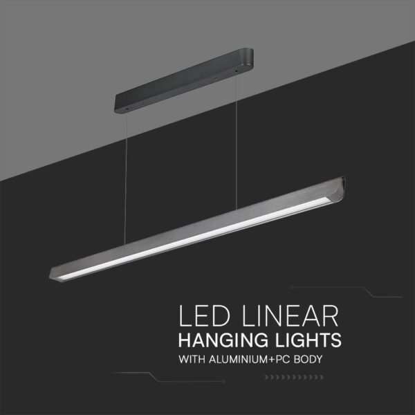 Κρεμαστό Γραμμικό Φωτιστικό LED 36W Χρυσό CCT Γκρι Ματ με Οπάλ Διαχύτη V-TAC – 23343VT