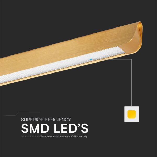 Κρεμαστό Γραμμικό Φωτιστικό LED 36W Χρυσό CCT Χρυσό με Οπάλ Διαχύτη V-TAC – 23345VT