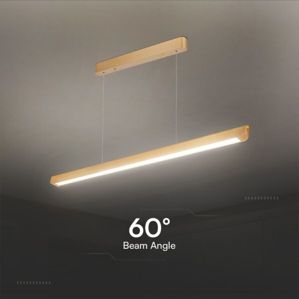 Κρεμαστό Γραμμικό Φωτιστικό LED 36W Χρυσό CCT Χρυσό με Οπάλ Διαχύτη V-TAC – 23345VT