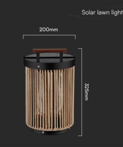 Επιτραπέζιο Φωτιστικό Κήπου LED 2.4W 3000K Ηλιακό IP65 με Ξύλο & Σχοινί V-TAC – 23349VT