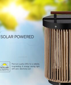Επιτραπέζιο Φωτιστικό Κήπου LED 2.4W 3000K Ηλιακό IP65 με Ξύλο & Σχοινί V-TAC – 23349VT
