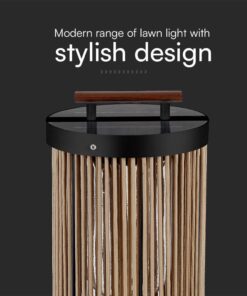 Επιτραπέζιο Φωτιστικό Κήπου LED 2.4W 3000K Ηλιακό IP65 με Ξύλο & Σχοινί V-TAC – 23349VT