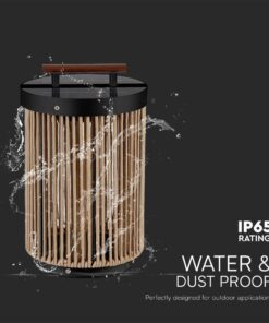 Επιτραπέζιο Φωτιστικό Κήπου LED 2.4W 3000K Ηλιακό IP65 με Ξύλο & Σχοινί V-TAC – 23349VT