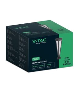 Φωτιστικό Δαπέδου Κήπου LED 2W 3000K Ηλιακό IP65 Μαύρου Χρώματος V-TAC – 23350VT