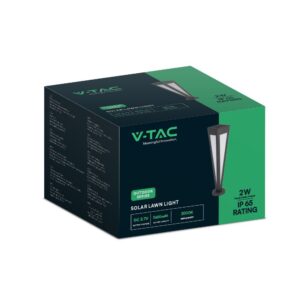 Φωτιστικό Δαπέδου Κήπου LED 2W 3000K Ηλιακό IP65 Μαύρου Χρώματος  V-TAC – 23350VT