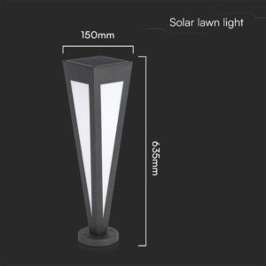Φωτιστικό Δαπέδου Κήπου LED 2W 3000K Ηλιακό IP65 Μαύρου Χρώματος  V-TAC – 23350VT