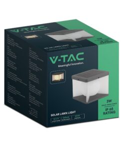 Ηλιακό Επιτοίχιο Φωτιστικό Βεράντας LED 3W 3000K IP65 Μαύρου Χρώματος V-TAC – 23351VT