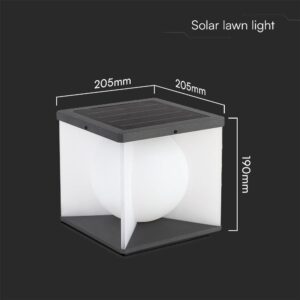Ηλιακό Επιτοίχιο Φωτιστικό Βεράντας LED 3W 3000K IP65 Μαύρου Χρώματος V-TAC – 23351VT