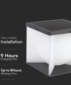 Ηλιακό Επιτοίχιο Φωτιστικό Βεράντας LED 3W 3000K IP65 Μαύρου Χρώματος V-TAC – 23351VT