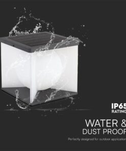 Ηλιακό Επιτοίχιο Φωτιστικό Βεράντας LED 3W 3000K IP65 Μαύρου Χρώματος V-TAC – 23351VT