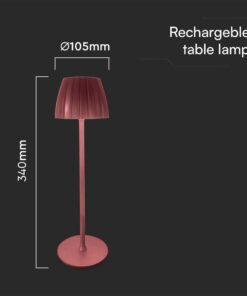 Επιτραπέζιο Επαναφορτιζόμενο Φωτιστικό LED 2.7W 3000K Dimmable Καφέ Χρώματος V-TAC – 23354VT