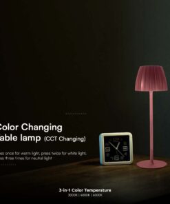 Επιτραπέζιο Επαναφορτιζόμενο Φωτιστικό LED 2.7W 3000K Dimmable Καφέ Χρώματος V-TAC – 23354VT