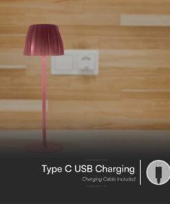 Επιτραπέζιο Επαναφορτιζόμενο Φωτιστικό LED 2.7W 3000K Dimmable Καφέ Χρώματος V-TAC – 23354VT