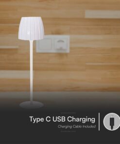 Επιτραπέζιο Επαναφορτιζόμενο Φωτιστικό LED 2.7W CCT Dimmable Λευκού Χρώματος V-TAC – 23355VT