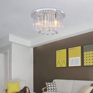 Πολύφωτο Οροφής Designer Νικελ+Κρύσταλλα D400 5xE14 V-TAC – 23359