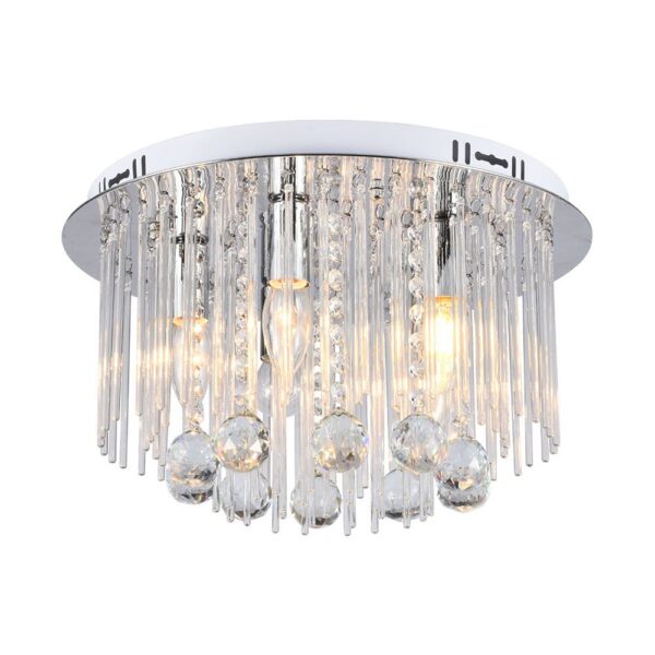 Πολύφωτο Οροφής Designer Νικελ+Κρύσταλλα D400 5xE14 V-TAC – 23359