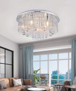 Πολύφωτο Οροφής Designer Νικελ+Κρύσταλλα D600 9xE14 V-TAC – 23360