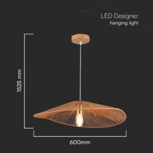 Κρεμαστό Φωτιστικό 1xE27 με Καφέ Σχοινί D600 V-TAC – 23361