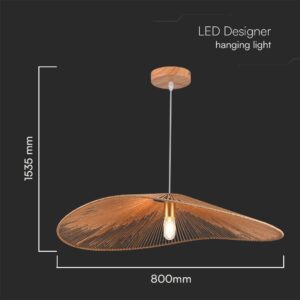 Κρεμαστό Φωτιστικό 1xE27 με Καφέ Σχοινί D800 V-TAC – 23362