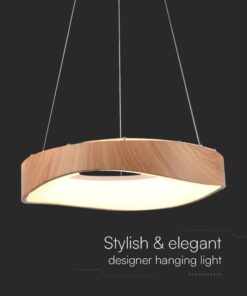 Κρεμαστό Φωτιστικό LED Designer 18W σε Απόχρωση Ξύλου D400 3000K V-TAC – 23363