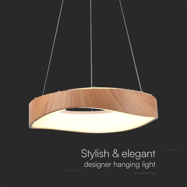 Κρεμαστό Φωτιστικό LED Designer 18W σε Απόχρωση Ξύλου D400 3000K V-TAC – 23363