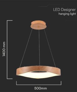 Κρεμαστό Φωτιστικό 25W LED σε Απόχρωση Ξύλου 3000K D500 V-TAC – 23364