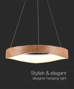 Κρεμαστό Φωτιστικό 25W LED σε Απόχρωση Ξύλου 3000K D500 V-TAC – 23364