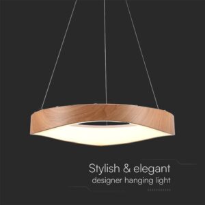 Κρεμαστό Φωτιστικό 25W LED σε Απόχρωση Ξύλου 3000K D500 V-TAC – 23364