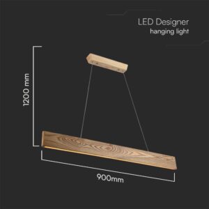 Κρεμαστό Φωτιστικό 24W LED σε Απόχρωση Ξύλου 90cm 3000K V-TAC – 23365