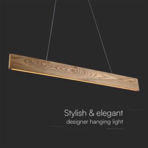 Κρεμαστό Φωτιστικό 24W LED σε Απόχρωση Ξύλου 90cm 3000K V-TAC – 23365