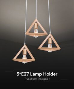 Κρεμαστό Φωτιστικό Designer 3xE27 σε Χρώμα Ξύλου V-TAC – 23367
