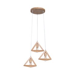Κρεμαστό Φωτιστικό Designer 3xE27 σε Χρώμα Ξύλου V-TAC – 23367