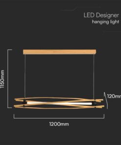 LED Designer 15W Κρεμαστό Φωτιστικό Ράγα σε Απόχρωση Λευκό+Ξύλο 3000K V-TAC – 23368