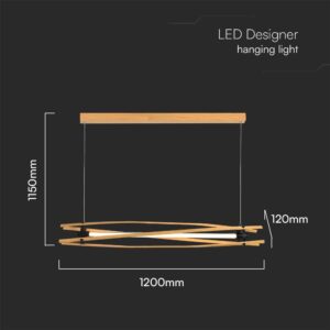 LED Designer 15W Κρεμαστό Φωτιστικό Ράγα σε Απόχρωση Λευκό+Ξύλο 3000K V-TAC – 23368