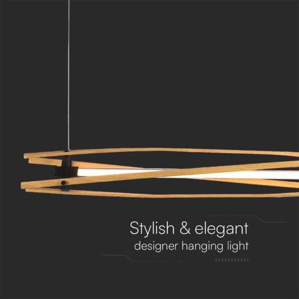 LED Designer 15W Κρεμαστό Φωτιστικό Ράγα σε Απόχρωση Λευκό+Ξύλο 3000K V-TAC – 23368