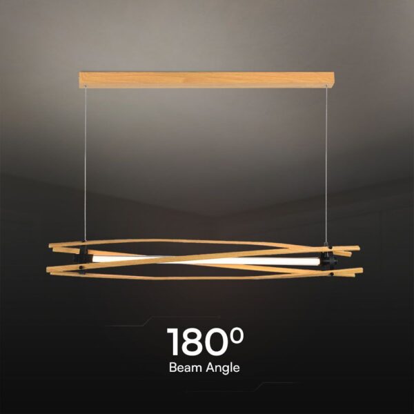 LED Designer 15W Κρεμαστό Φωτιστικό Ράγα σε Απόχρωση Λευκό+Ξύλο 3000K V-TAC – 23368