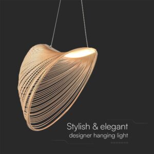 Κρεμαστό Φωτιστικό 10W LED Designer σε Χρώμα Ξύλου D600 3000K V-TAC – 23369