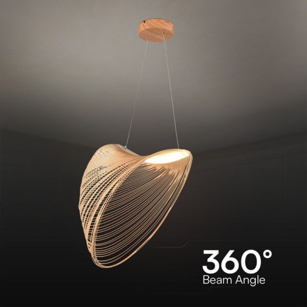 Κρεμαστό Φωτιστικό 10W LED Designer σε Χρώμα Ξύλου D600 3000K V-TAC – 23369