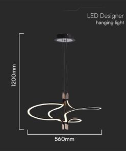 Κρεμαστό Φωτιστικό LED Designer 30W με Χρυσό+Μαύρο σώμα 3000K V-TAC – 23370
