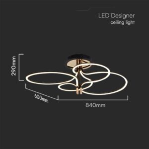 Φωτιστικό Οροφής LED Designer 36W με Χρυσό+Μαύρο Σώμα 3000K V-TAC – 23371