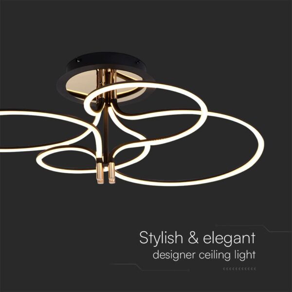 Φωτιστικό Οροφής LED Designer 36W με Χρυσό+Μαύρο Σώμα 3000K V-TAC – 23371